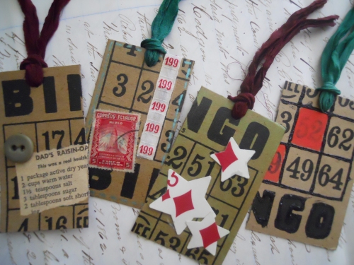 How to Make Nostalgic Vintage Bingo Card Tags